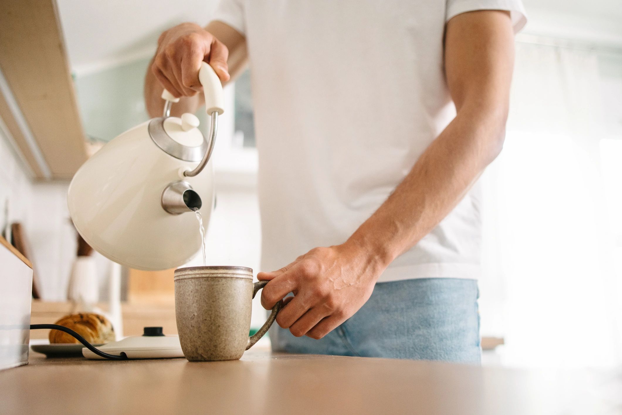 stainless steel electric kettle modern kitchen